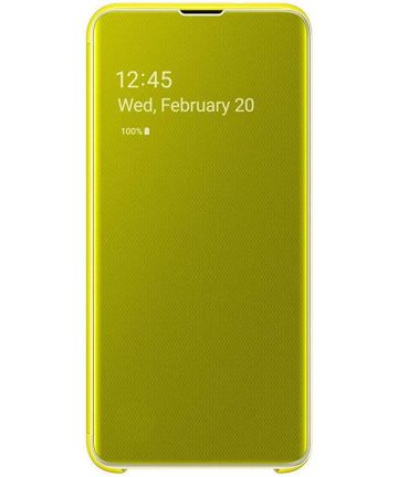 Samsung Galaxy S10E Clear View Cover Geel Hoesjes