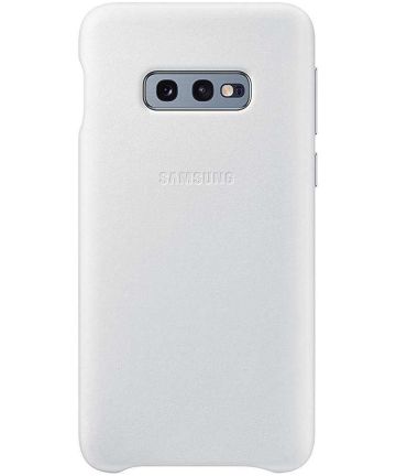 Samsung Galaxy S10E Leather Cover Wit Hoesjes