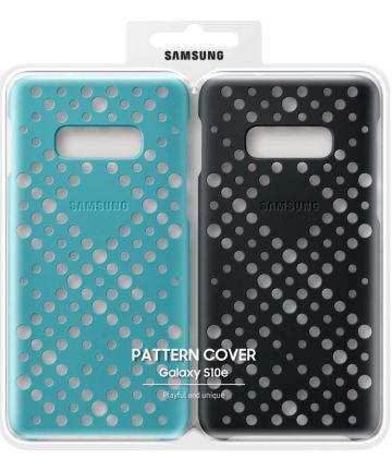 Samsung Galaxy S10E Pattern Cover Zwart/Groen Hoesjes