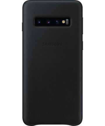Samsung Galaxy S10 Leather Cover Zwart Hoesjes
