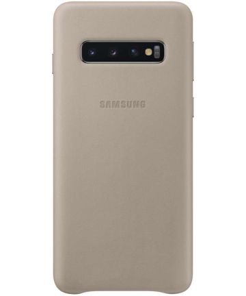 Samsung Galaxy S10 Leather Cover Grijs Hoesjes