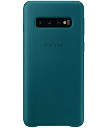Samsung Galaxy S10 Leather Cover Groen Hoesjes