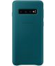 Samsung Galaxy S10 Leather Cover Groen