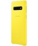 Samsung Galaxy S10 Leather Cover Geel