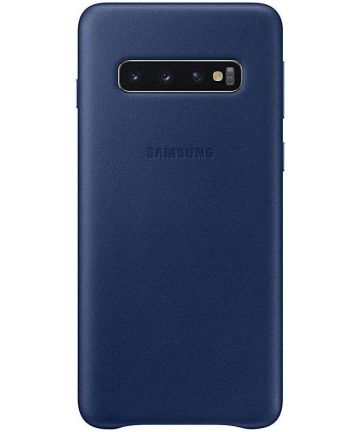 Samsung Galaxy S10 Leather Cover Navy Hoesjes
