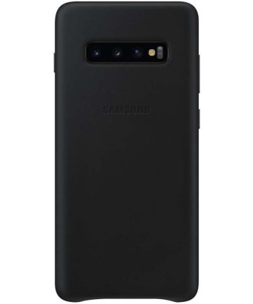 Samsung Galaxy S10 Plus Leather Cover Zwart Hoesjes