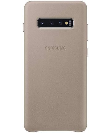 Samsung Galaxy S10 Plus Leather Cover Grijs Hoesjes