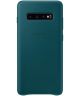 Samsung Galaxy S10 Plus Leather Cover Groen
