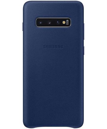Samsung Galaxy S10 Plus Leather Cover Navy Hoesjes