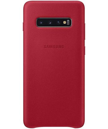 Samsung Galaxy S10 Plus Leather Cover Rood Hoesjes