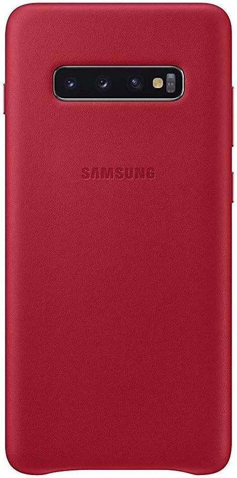 Samsung Galaxy S10 Plus Leather Cover Rood afbeelding 1