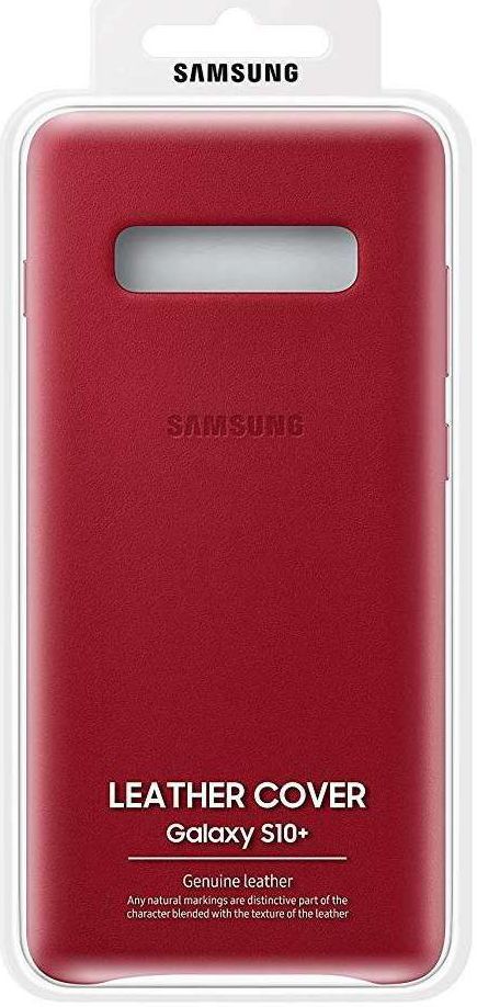 Samsung Galaxy S10 Plus Leather Cover Rood afbeelding 5