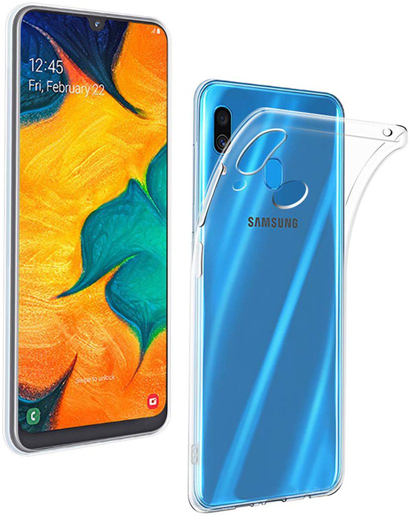 Samsung Galaxy A40 Hoesje Dun TPU Transparant afbeelding 1