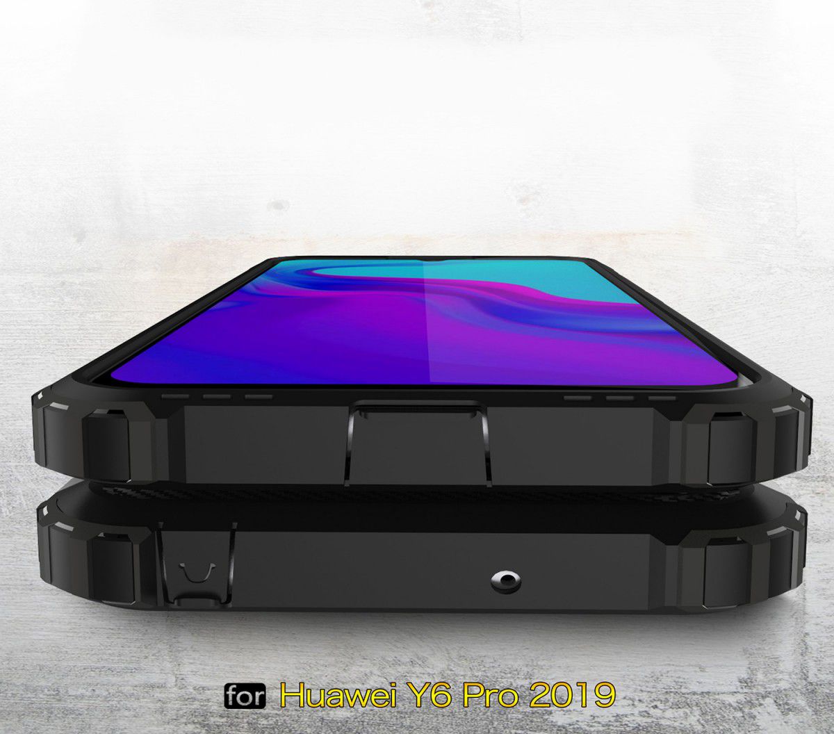 Huawei Y6s / Y6 (2019) Hoesje Hybride Zwart afbeelding 2