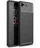Sony Xperia XZ4 Compact Siliconen Carbon Hoesje Zwart