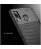 Samsung Galaxy A40 Siliconen Carbon Hoesje Zwart