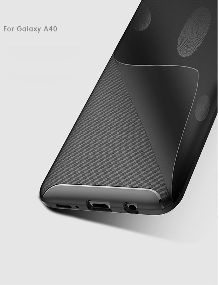 Samsung Galaxy A40 Siliconen Carbon Hoesje Zwart afbeelding 12