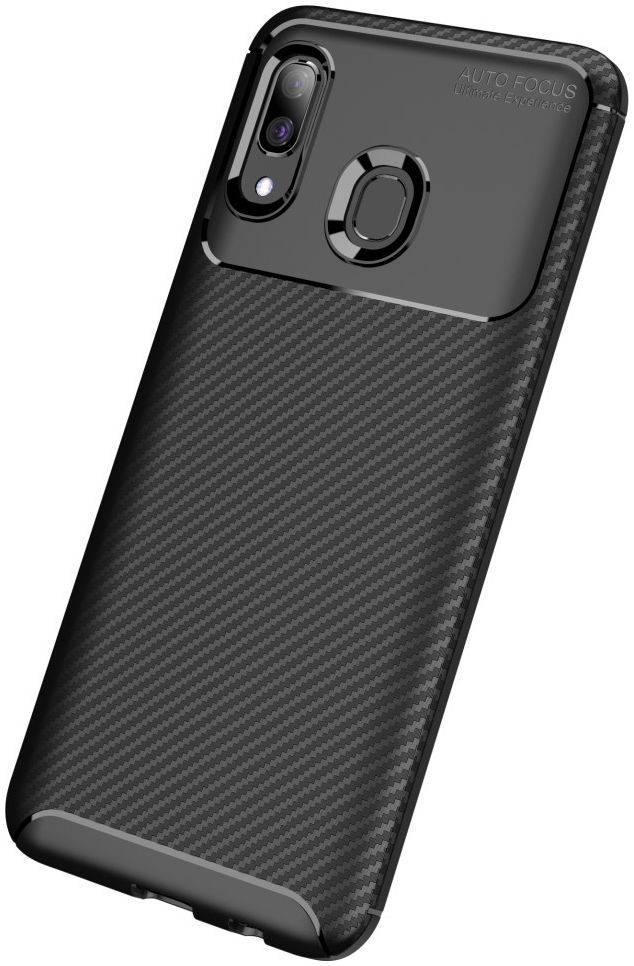 Samsung Galaxy A40 Siliconen Carbon Hoesje Zwart afbeelding 13