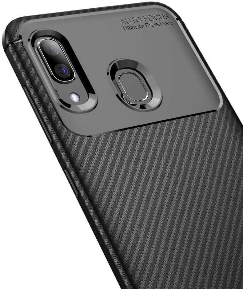 Samsung Galaxy A40 Siliconen Carbon Hoesje Zwart afbeelding 15