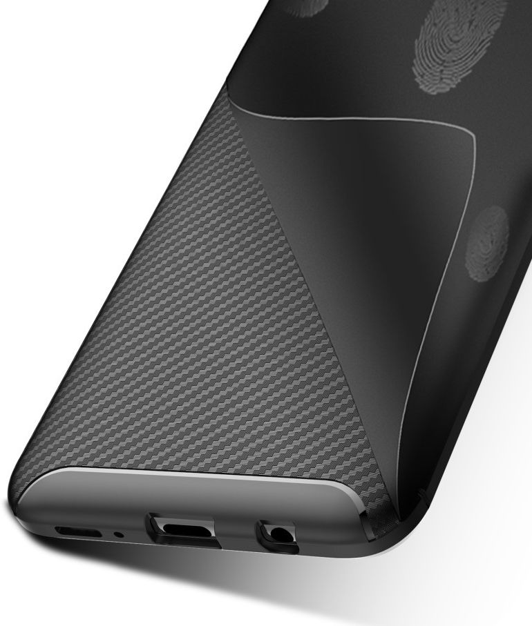 Samsung Galaxy A40 Siliconen Carbon Hoesje Zwart afbeelding 17