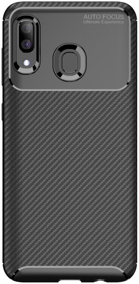 Samsung Galaxy A40 Siliconen Carbon Hoesje Zwart afbeelding 18
