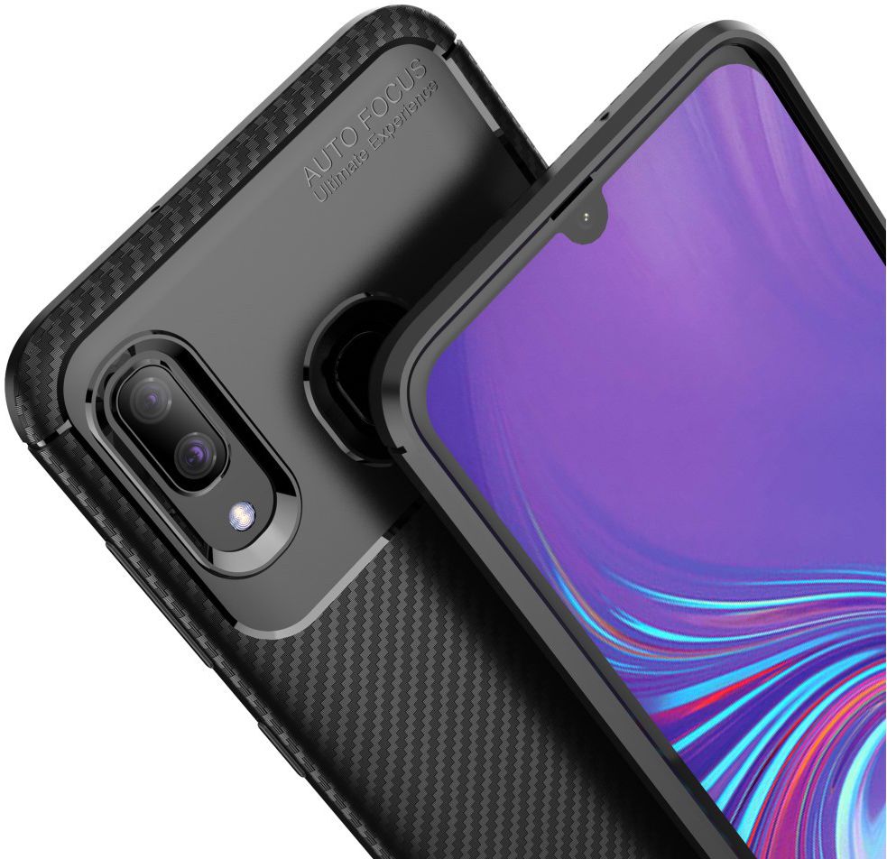 Samsung Galaxy A40 Siliconen Carbon Hoesje Zwart afbeelding 19