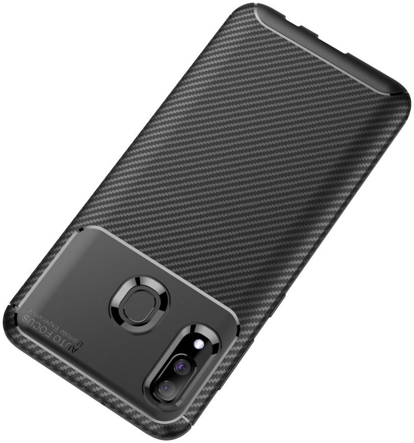 Samsung Galaxy A40 Siliconen Carbon Hoesje Zwart afbeelding 20