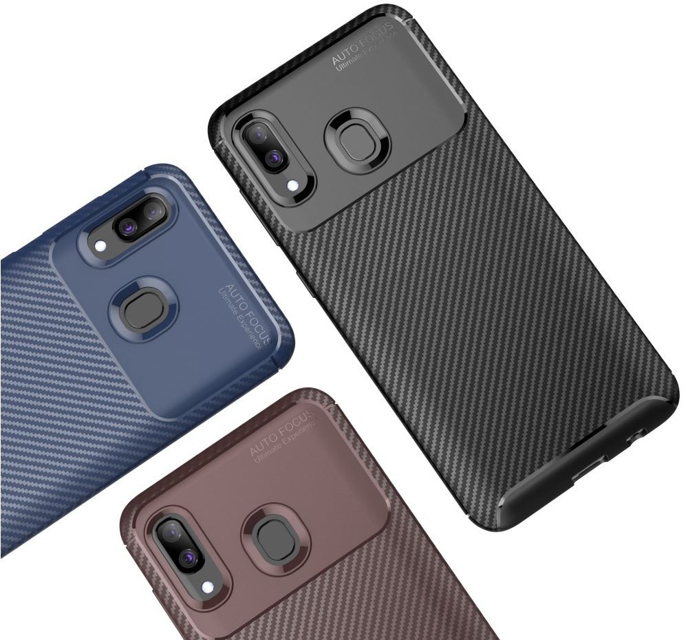 Samsung Galaxy A40 Siliconen Carbon Hoesje Zwart afbeelding 23