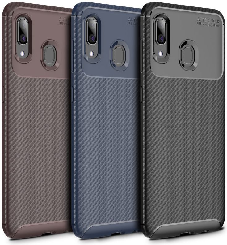 Samsung Galaxy A40 Siliconen Carbon Hoesje Zwart afbeelding 24