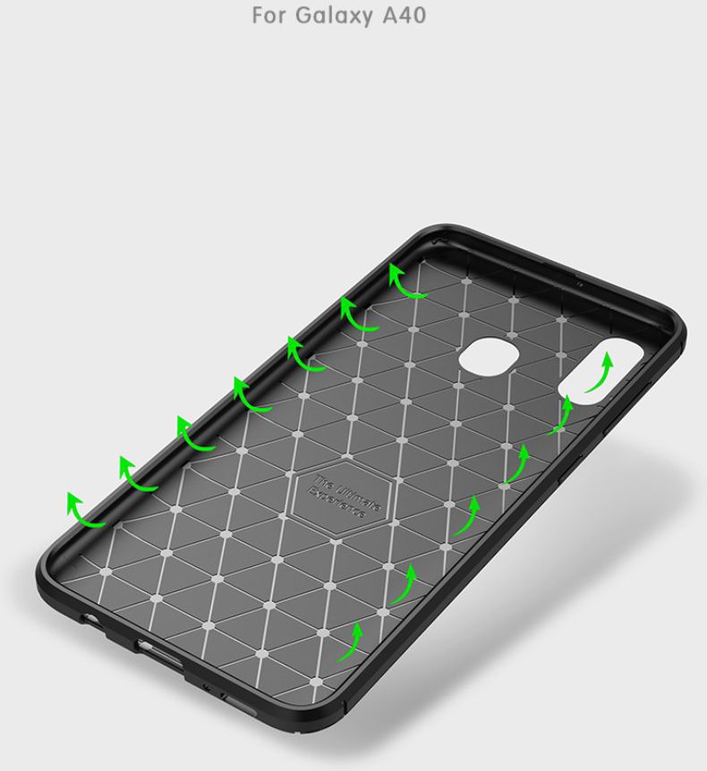 Samsung Galaxy A40 Siliconen Carbon Hoesje Zwart afbeelding 25