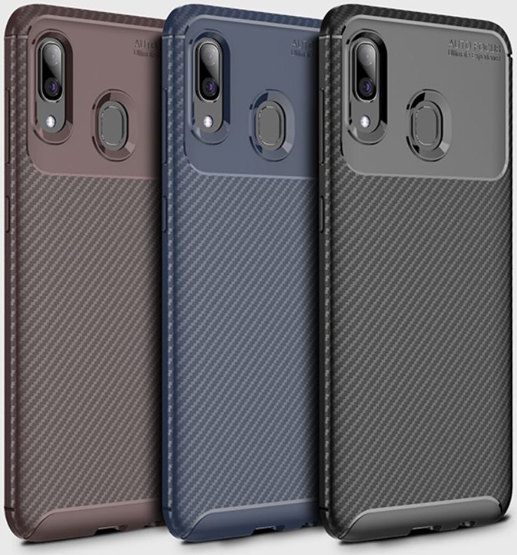 Samsung Galaxy A40 Siliconen Carbon Hoesje Zwart afbeelding 26