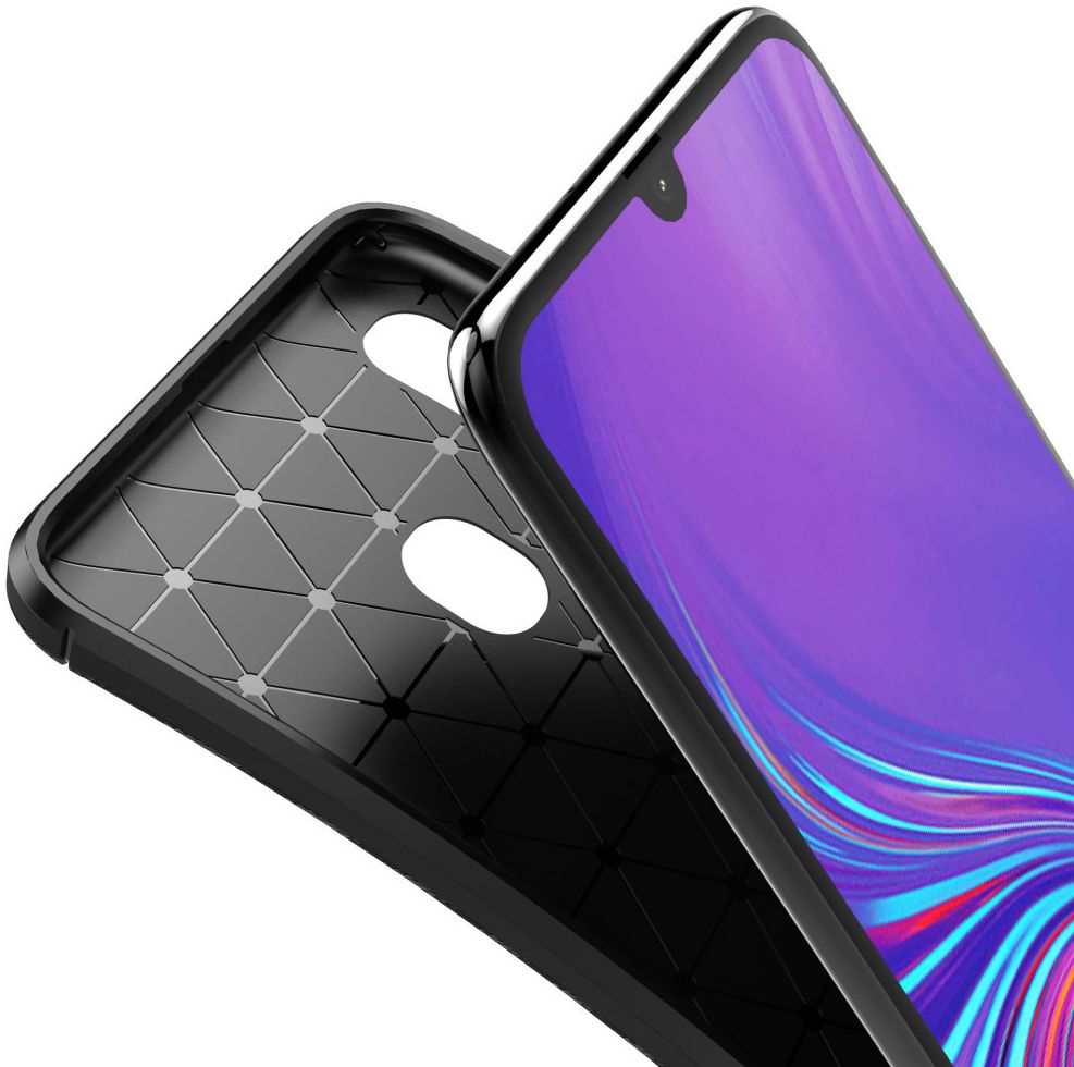 Samsung Galaxy A40 Siliconen Carbon Hoesje Zwart afbeelding 5