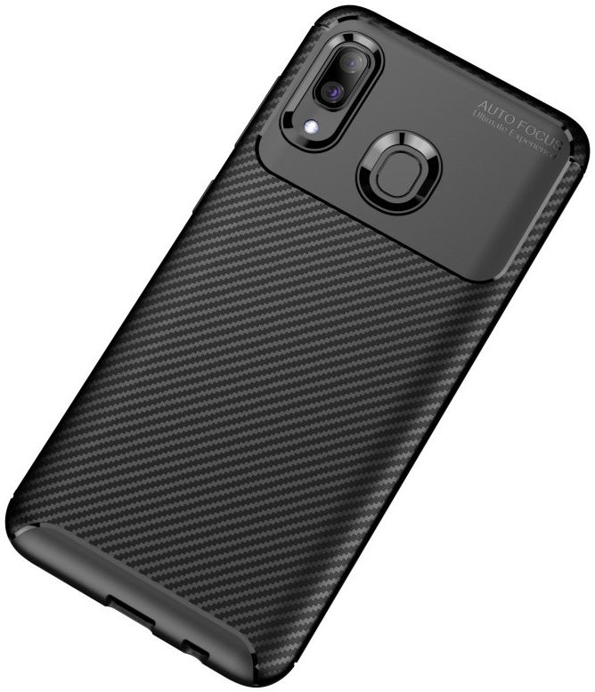 Samsung Galaxy A40 Siliconen Carbon Hoesje Zwart afbeelding 10