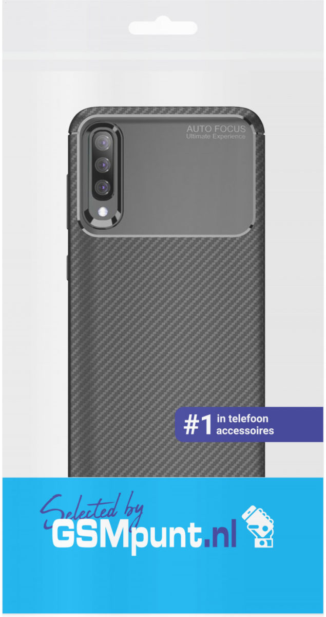 Samsung Galaxy A50 Hoesje Geborsteld Carbon Zwart afbeelding 4