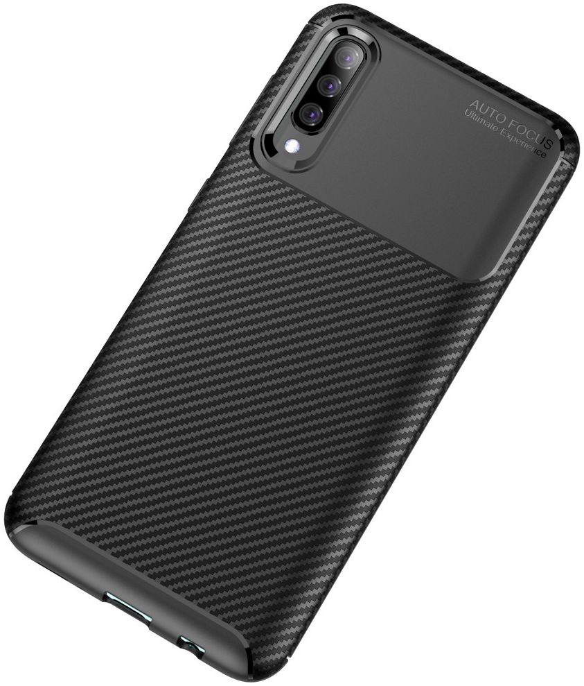 Samsung Galaxy A50 Hoesje Geborsteld Carbon Zwart afbeelding 12
