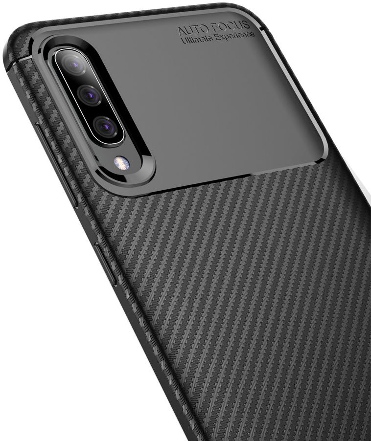 Samsung Galaxy A50 Hoesje Geborsteld Carbon Zwart afbeelding 8