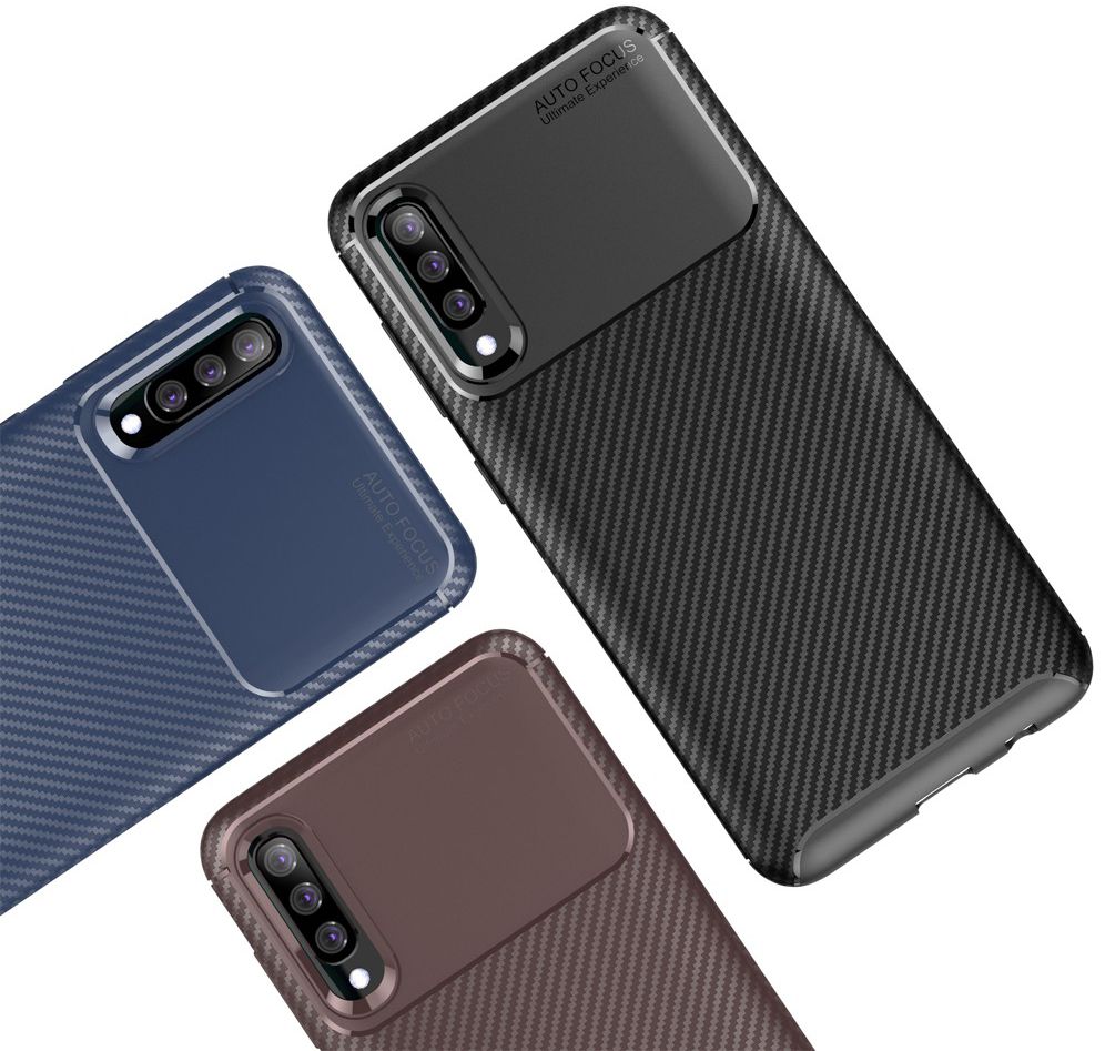 Samsung Galaxy A50 Hoesje Geborsteld Carbon Blauw afbeelding 8