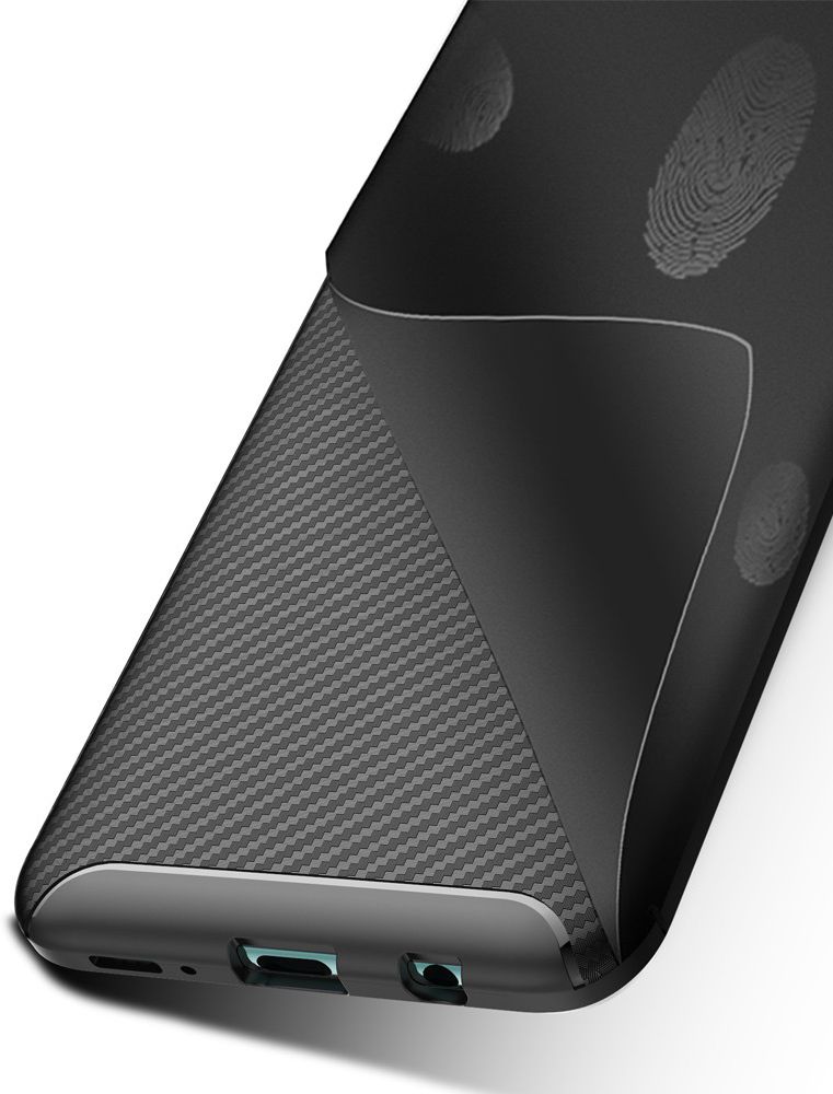Samsung Galaxy A50 Hoesje Geborsteld Carbon Blauw afbeelding 6