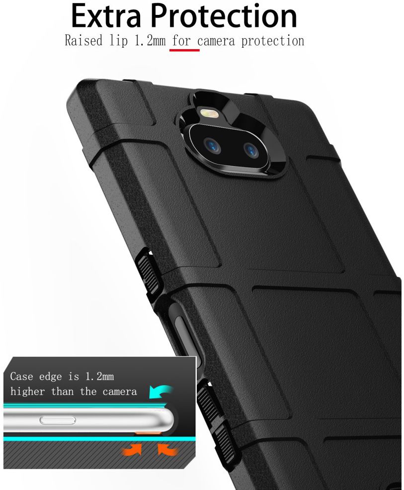 Sony Xperia 10 Ultra Rugged Armor Hoesje Zwart afbeelding 3