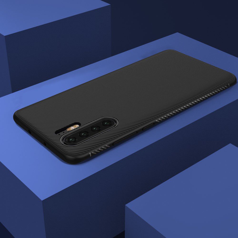 Huawei P30 Pro Twill Slim Texture Back Cover Zwart afbeelding 11