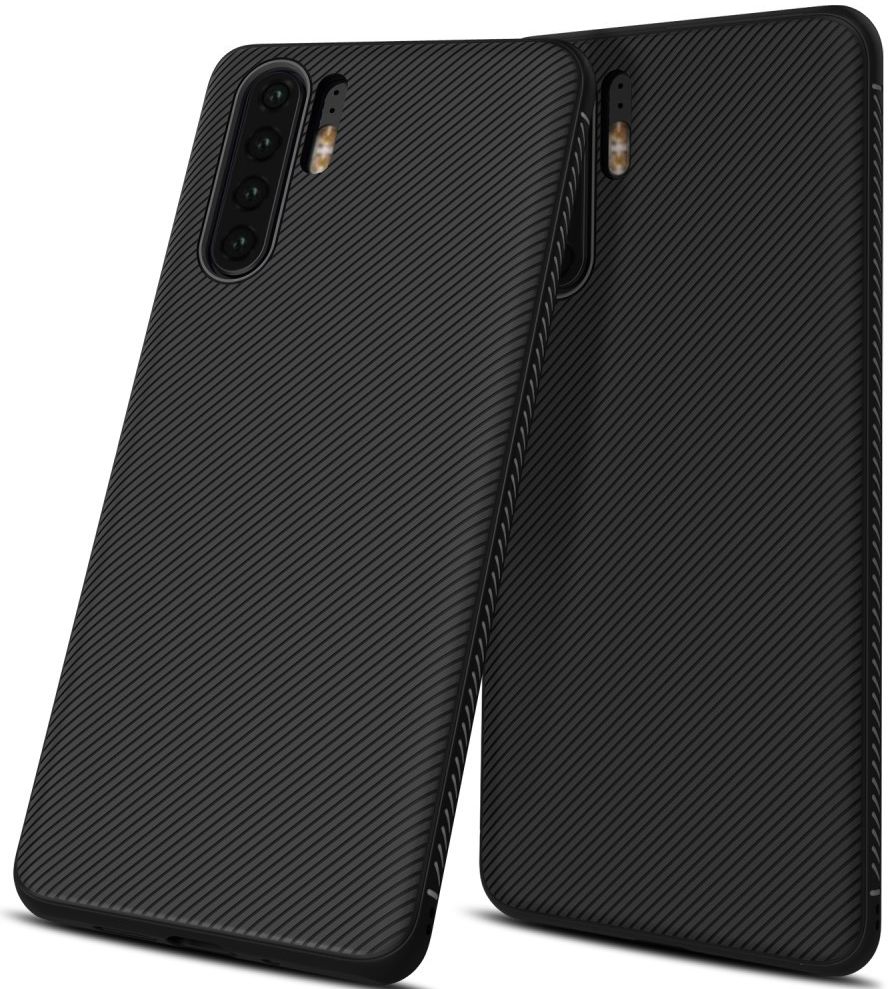 Huawei P30 Pro Twill Slim Texture Back Cover Zwart afbeelding 5