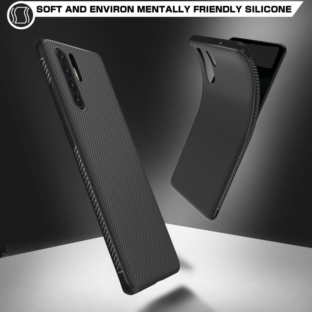 Huawei P30 Pro Twill Slim Texture Back Cover Zwart afbeelding 7