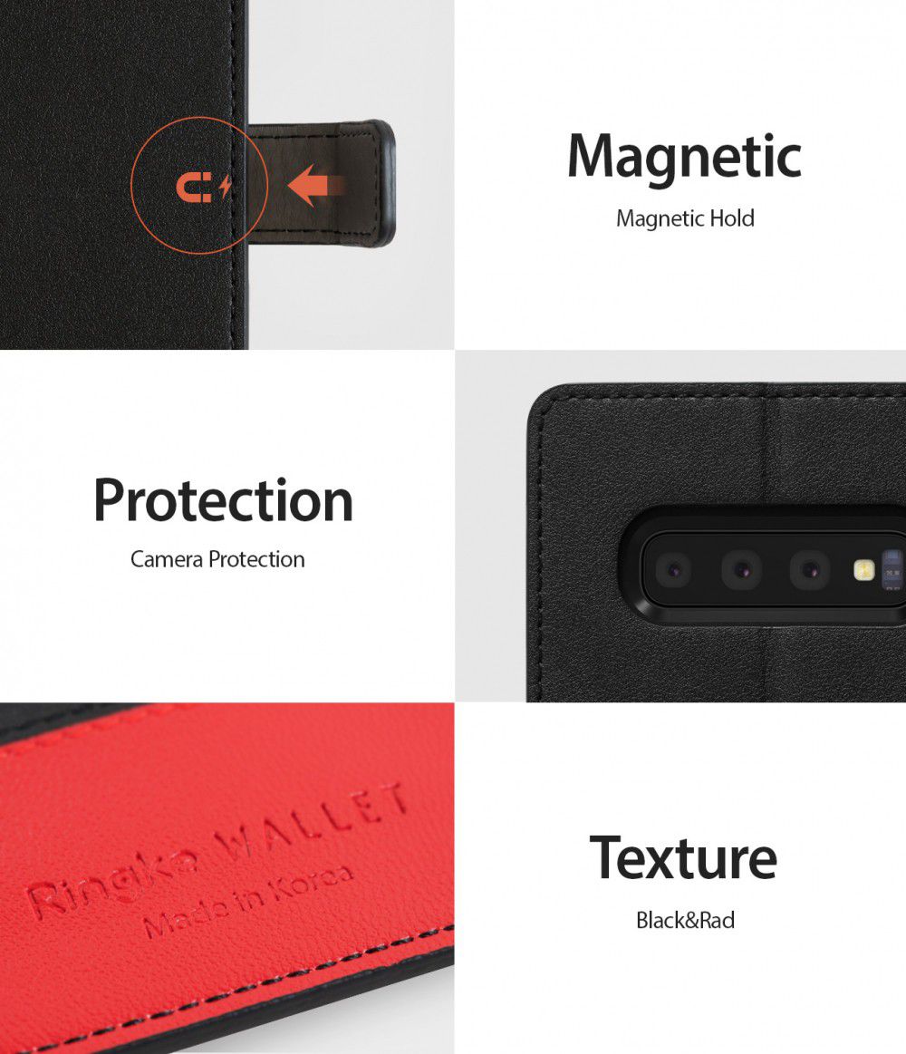 Ringke Wallet Samsung Galaxy S10 Book Case Zwart afbeelding 4
