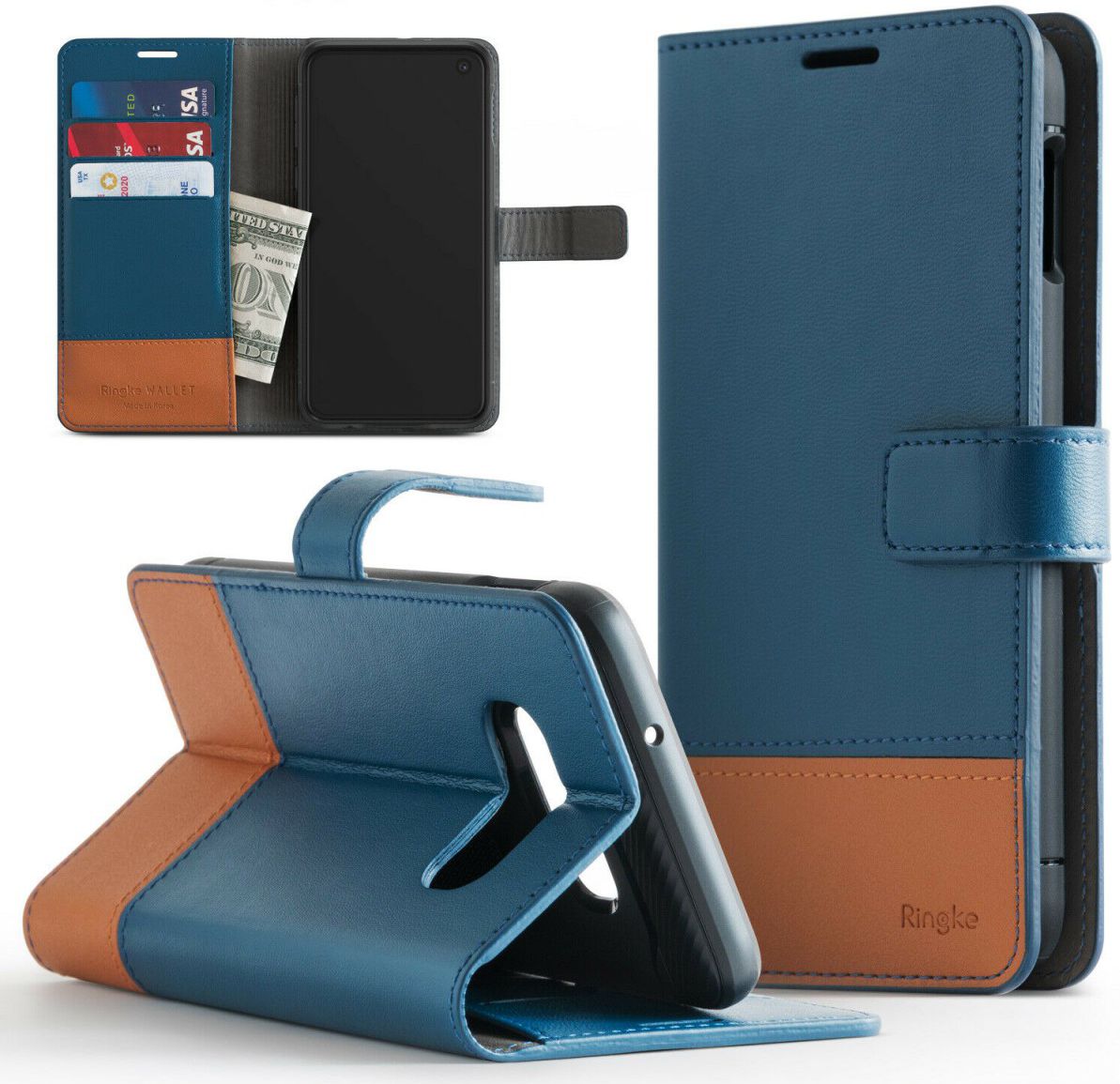 Ringke Wallet Samsung Galaxy S10 Book Case Blauw afbeelding 1