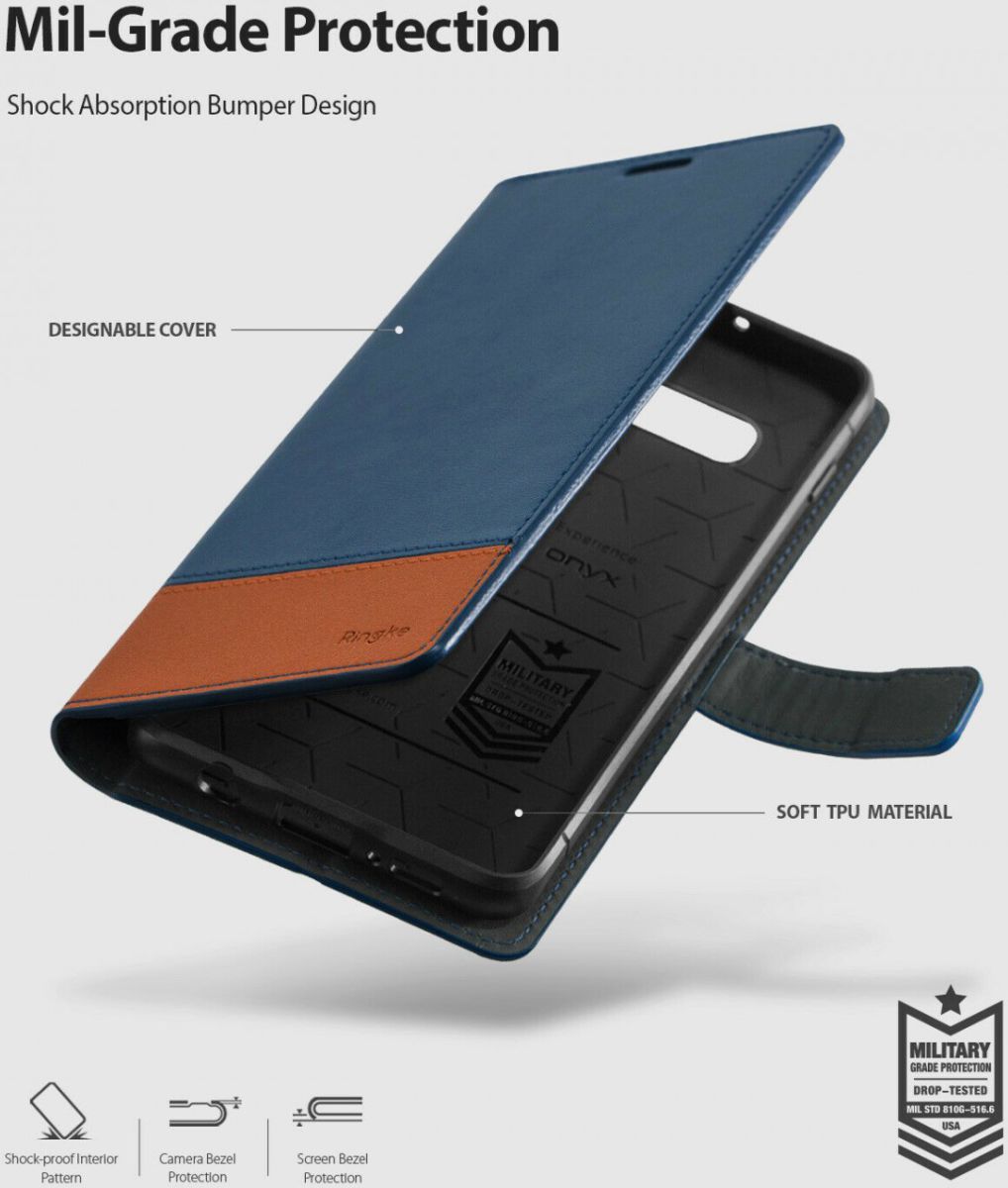 Ringke Wallet Samsung Galaxy S10 Book Case Blauw afbeelding 4