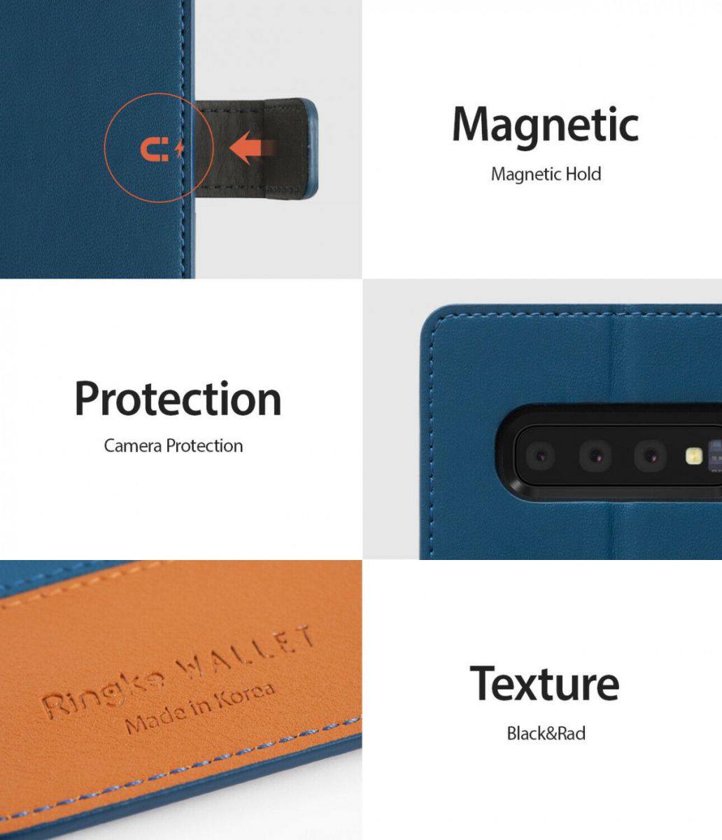 Ringke Wallet Samsung Galaxy S10 Book Case Blauw afbeelding 6