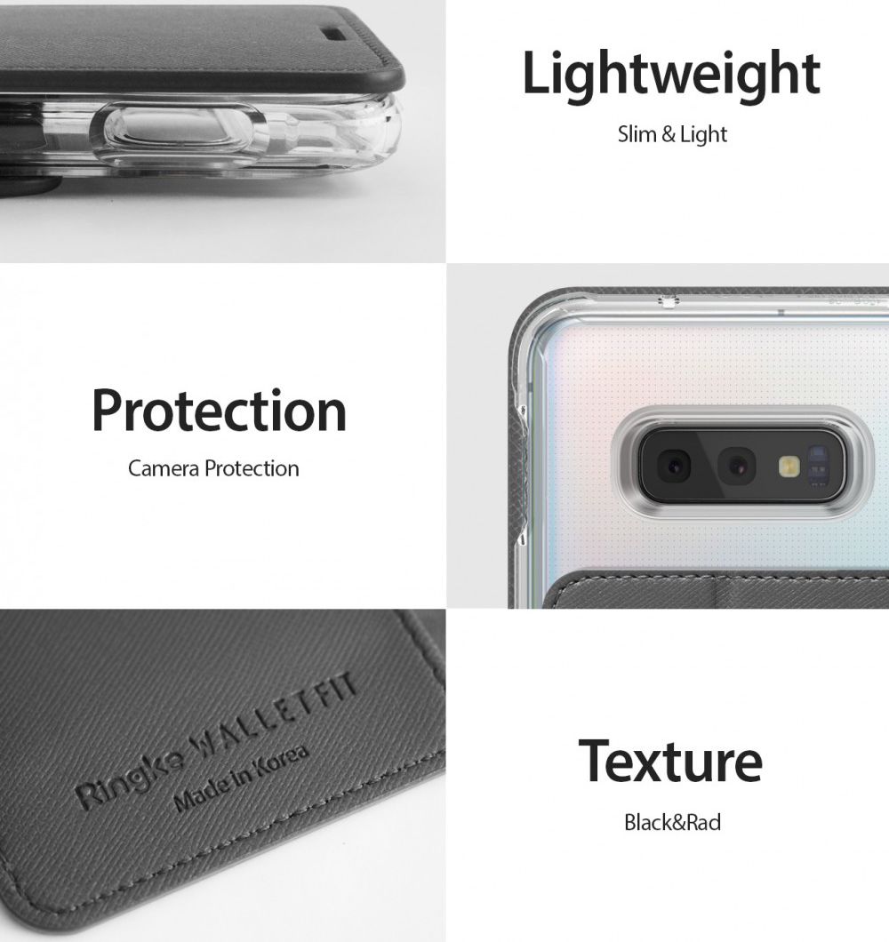 Ringke Wallet Fit Samsung Galaxy S10E Book Case Zwart afbeelding 10