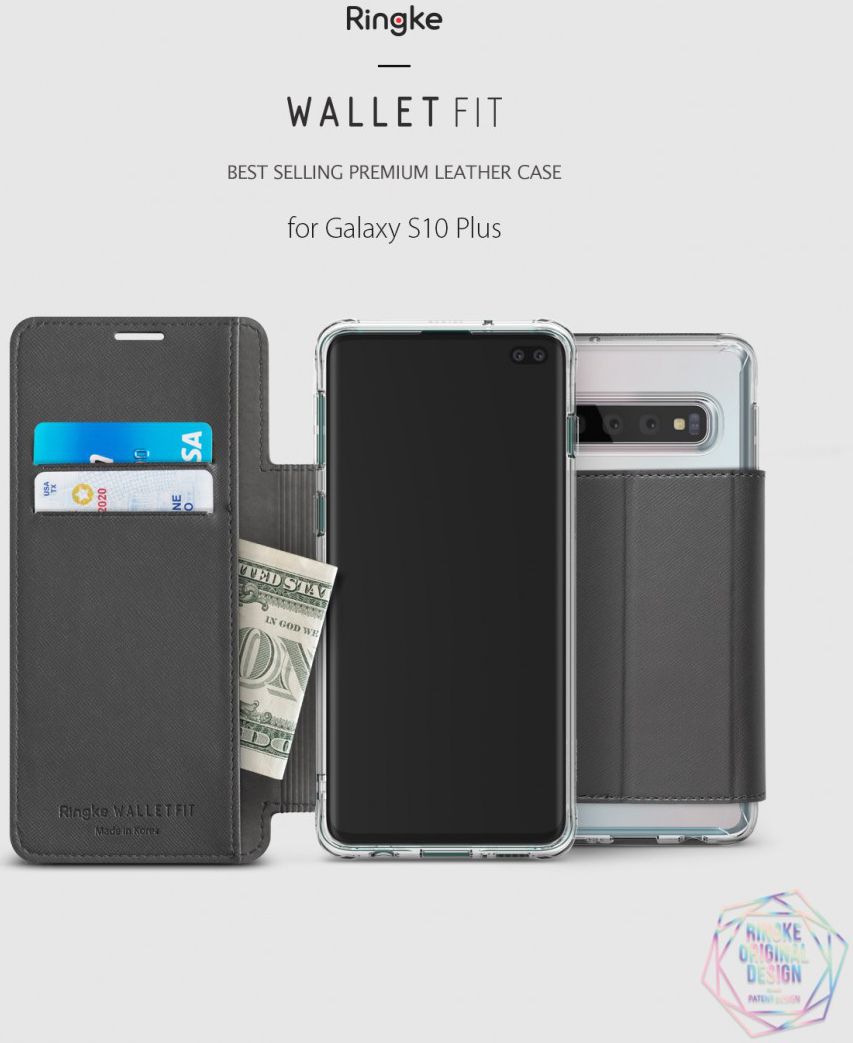 Ringke Wallet Fit Samsung Galaxy S10 Plus Book Case Grijs afbeelding 3