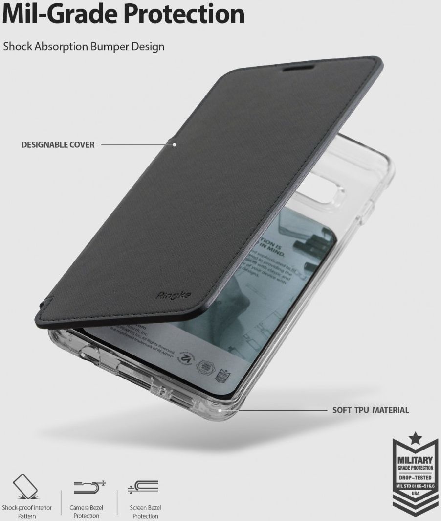 Ringke Wallet Fit Samsung Galaxy S10 Plus Book Case Grijs afbeelding 4