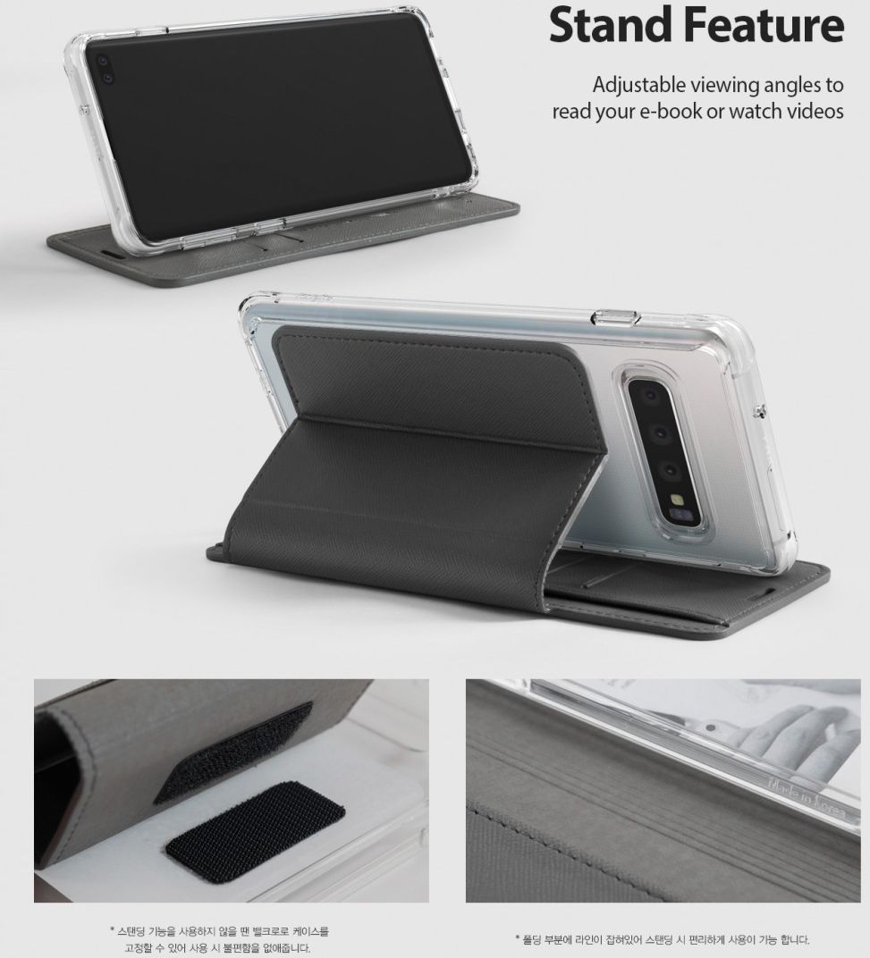 Ringke Wallet Fit Samsung Galaxy S10 Plus Book Case Grijs afbeelding 8